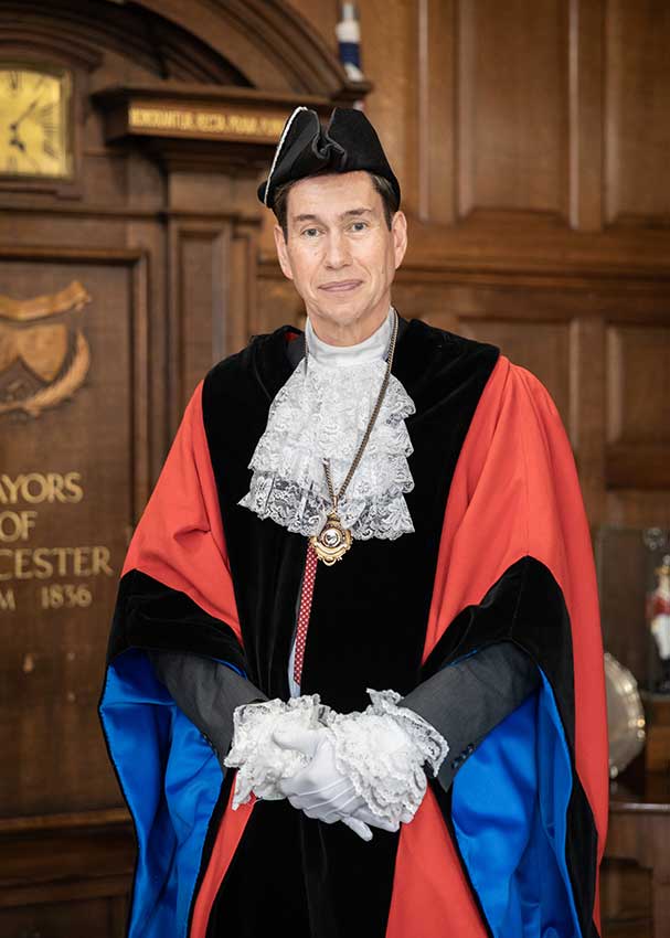 Deputy Mayor Cllr Matt Lamb in the Parlour dressed in official Mayoral Robes