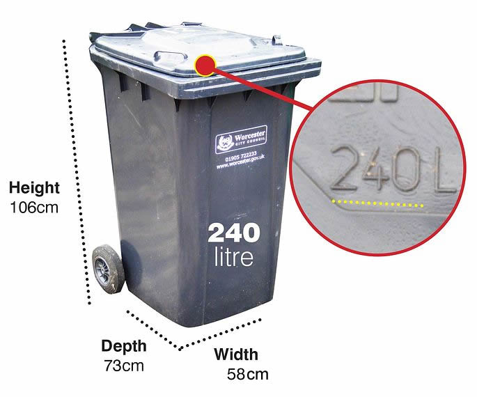 Black bin 240 litres